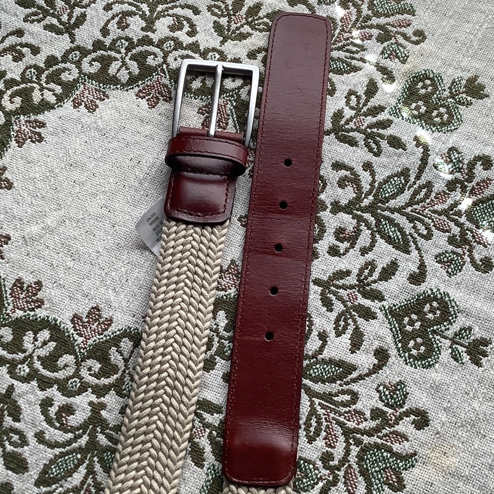 Stylish Cream and Brown Men's Belt - Picture 6 of 7
